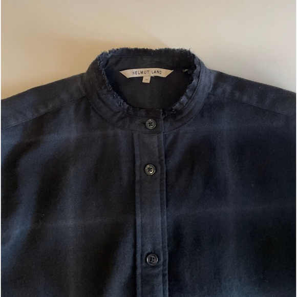 Helmut Lang Plaid Wool +Cashmere Distressed Plaid Blouse - Picture 5 of 9